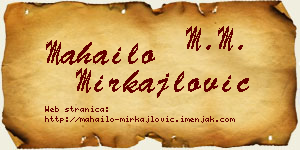 Mahailo Mirkajlović vizit kartica
